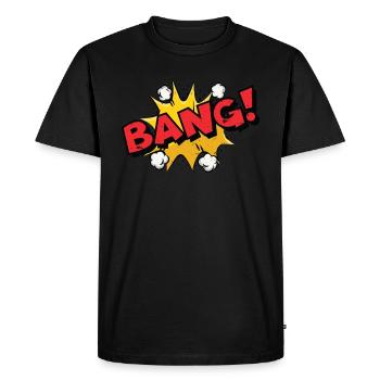 BANG! Comic Book Cartoon Drôle Pop Art T Shirt - T-shirt Premium bio Homme - noir - Devant - Nico (187cm)