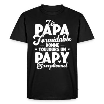 Un Papa Formidable Donne Un Papy Exceptionnel - T-shirt Premium bio Homme - noir - Devant - Nico (187cm)