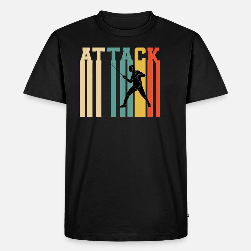 Fencing Attack - Männer Premium Bio T-Shirt - Schwarz