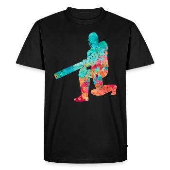 Cricketers in Popart - Men's Premium Organic T-Shirt - black - Front - Nico (187cm)