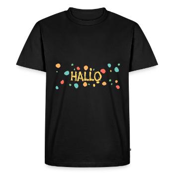 Hello - Men's Premium Organic T-Shirt - black - Front - Nico (187cm)