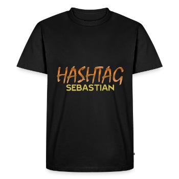 Hashtag Social Media SEBASTIAN Sebastian - Men's Premium Organic T-Shirt - black - Front - Nico (187cm)