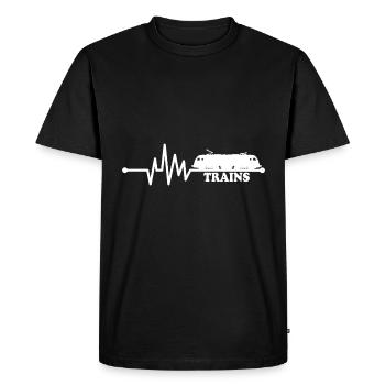 Grand-père retraité des chemins de fer - T-shirt Premium bio Homme - noir - Devant - Nico (187cm)
