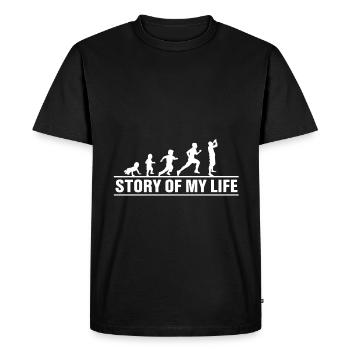 Drinker Evolution L’histoire de ma vie - T-shirt Premium bio Homme - noir - Devant - Nico (187cm)