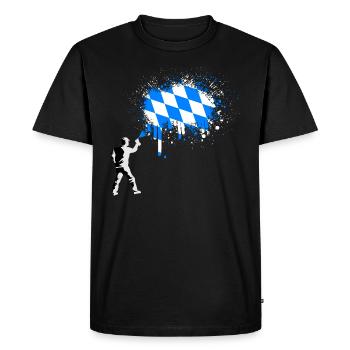 Bavaria Flag Graffiti Splashes of Color - Men's Premium Organic T-Shirt - black - Front - Nico (187cm)