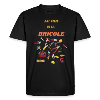 ROI DE LA BRICOLE - T-shirt Premium bio Homme - noir - Devant - Nico (187cm)