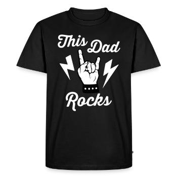 Ce papa est génial - T-shirt Premium bio Homme - noir - Devant - Nico (187cm)