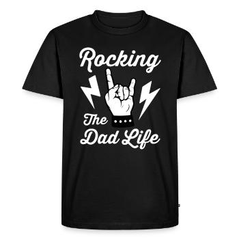 Rocking the Dad Life - Men's Premium Organic T-Shirt - black - Front - Nico (187cm)