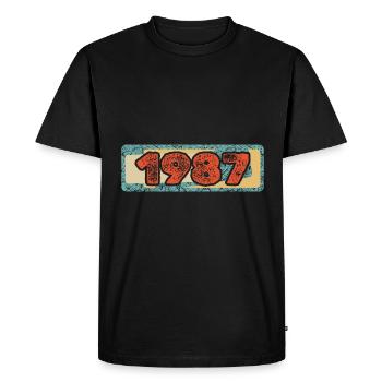 Chiffre de 1987 - T-shirt Premium bio Homme - noir - Devant - Nico (187cm)