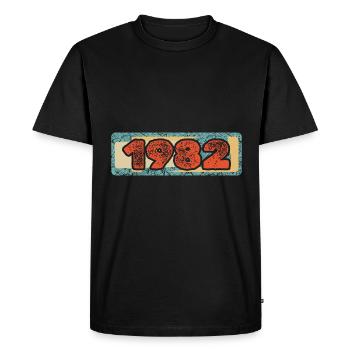 Year 1982 - Men's Premium Organic T-Shirt - black - Front - Nico (187cm)