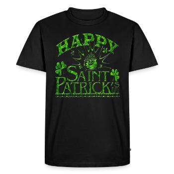 St Patrick's Day - Men's Premium Organic T-Shirt - black - Front - Nico (187cm)
