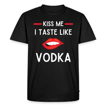 Embrassez-moi vodka vodka bouteille vodka - T-shirt Premium bio Homme - noir - Devant - Nico (187cm)