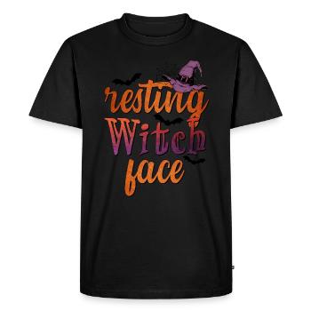 Halloween Resting Witch Face - Men's Premium Organic T-Shirt - black - Front - Nico (187cm)