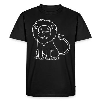 Lion Drawing Wild Animal Cats Silhouette - Men's Premium Organic T-Shirt - black - Front - Nico (187cm)