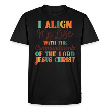 Align My Life to Jesus Christ Bible Study - Men's Premium Organic T-Shirt - black - Front - Nico (187cm)