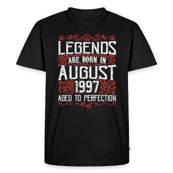 1997 August Vintage Retro Anniversary August 1997 - Men's Premium Organic T-Shirt - black - Front - Nico (187cm)