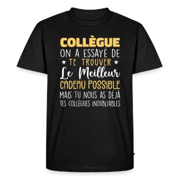 Mes Collègues Sont Inoubliables Et Extra - T-shirt Premium bio Homme - noir - Devant - Nico (187cm)