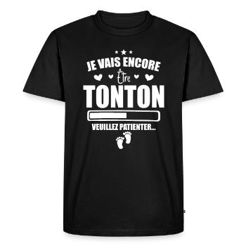 Je Vais Encore être Tonton - Nouveau Tonton Cadeau - T-shirt Premium bio Homme - noir - Devant - Nico (187cm)