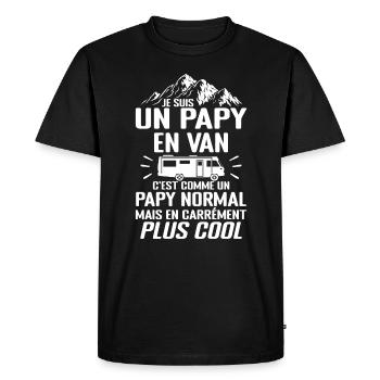 Cadeau Papy Van Camping Car Voyage Cadeau Papy - T-shirt Premium bio Homme - noir - Devant - Nico (187cm)