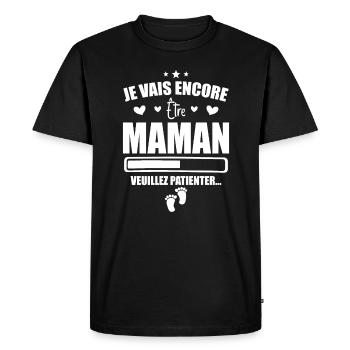 Je Vais être Encore Maman - Nouvelle Maman Cadeau - T-shirt Premium bio Homme - noir - Devant - Nico (187cm)
