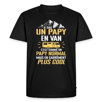 Cadeau Papy Van Camping Car Voyage Cadeau Papy - T-shirt Premium bio Homme - noir - Devant - Nico (187cm)
