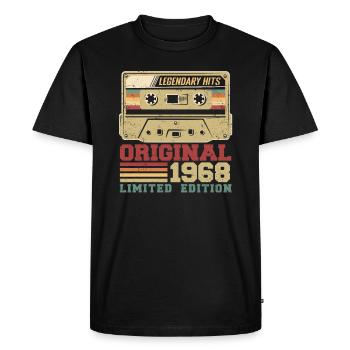 Original 1968 Vintage Birthday Gift 1968 - Men's Premium Organic T-Shirt - black - Front - Nico (187cm)
