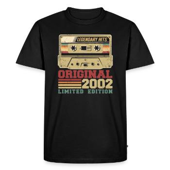 Original 2002 Vintage Anniversaire Cadeau 2002 - T-shirt Premium bio Homme - noir - Devant - Nico (187cm)
