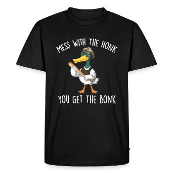Mess With The Honk You Get The Bonk - T-shirt Premium bio Homme - noir - Devant - Nico (187cm)