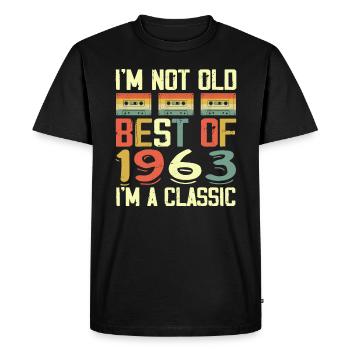 1963 I'm Not Old I'm Classic Vintage 1963 Birthday - Men's Premium Organic T-Shirt - black - Front - Nico (187cm)