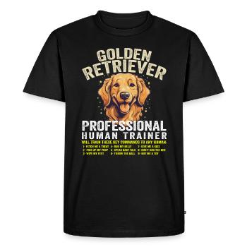 Golden Retriever Professional Human Trainer - Men's Premium Organic T-Shirt - black - Front - Nico (187cm)
