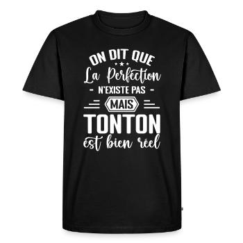 Tonton Parfait Cadeau Humour Tonton - T-shirt Premium bio Homme - noir - Devant - Nico (187cm)