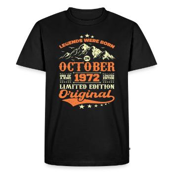 Original October 1972 vintage anniversary 1972 - Men's Premium Organic T-Shirt - black - Front - Nico (187cm)