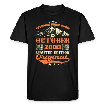 Original October 2000 vintage anniversary 2000 - Men's Premium Organic T-Shirt - black - Front - Nico (187cm)