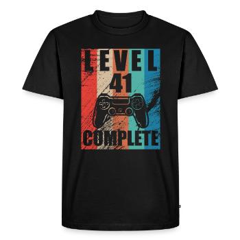 Level 41 complete - Men's Premium Organic T-Shirt - black - Front - Nico (187cm)
