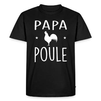 Papa poule - T-shirt Premium bio Homme - noir - Devant - Nico (187cm)