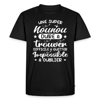 Une Super Nounou - Nounou Adorable - T-shirt Premium bio Homme - noir - Devant - Nico (187cm)