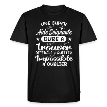 Aide Soignante Aides Soignants - T-shirt Premium bio Homme - noir - Devant - Nico (187cm)