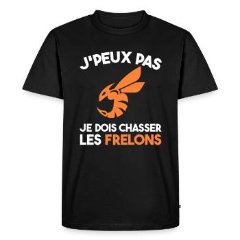 Chasseur De Frelons Insecte J'peux Pas Humour - T-shirt Premium bio Homme - noir - Devant - Nico (187cm)