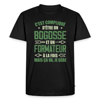 Bogosse Et Formateur Cadeau Meilleur Collègue - T-shirt Premium bio Homme - noir - Devant - Nico (187cm)