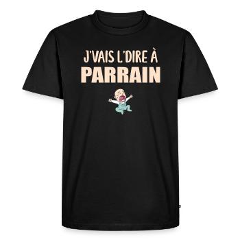 J'vais Le Dire - Parrain - Super Parrain - T-shirt Premium bio Homme - noir - Devant - Nico (187cm)