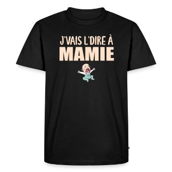 J'vais l'dire - enfant - Super Mamie - T-shirt Premium bio Homme - noir - Devant - Nico (187cm)