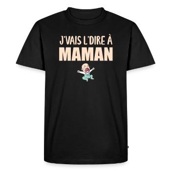 J'vais l'dire - Enfant - Phrase Drôle - T-shirt Premium bio Homme - noir - Devant - Nico (187cm)