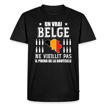 Belgique - Belgique Humour - Je Suis Belge - T-shirt Premium bio Homme - noir - Devant - Nico (187cm)
