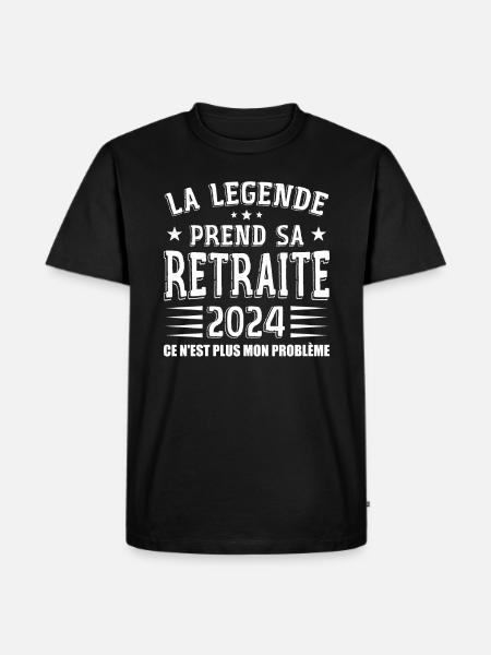 Retraite, Retraité, Retraitée - T-shirt Premium bio Homme - noir