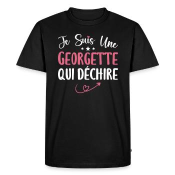 Je Suis Une Georgette Qui Déchire - T-shirt Premium bio Homme - noir - Devant - Nico (187cm)