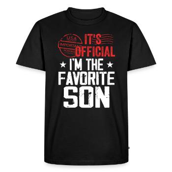 Its Official Im The Favorite Son - Men's Premium Organic T-Shirt - black - Front - Nico (187cm)