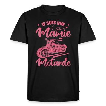 Mamie Motarde Mamou Humour - T-shirt Premium bio Homme - noir - Devant - Nico (187cm)
