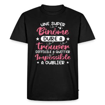 Super Binôme - Fête des mères - T-shirt Premium bio Homme - noir - Devant - Nico (187cm)