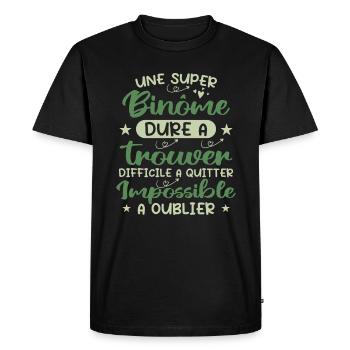 Super Binôme - Fête des mères - T-shirt Premium bio Homme - noir - Devant - Nico (187cm)