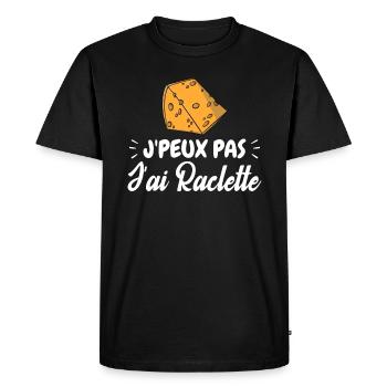 J'peux Pas J'ai Raclette - T-shirt Premium bio Homme - noir - Devant - Nico (187cm)